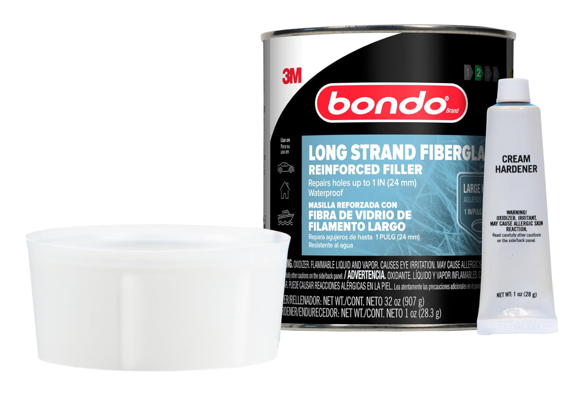 3M Bondo front can showing product packaging and clear benefit of durable repairs