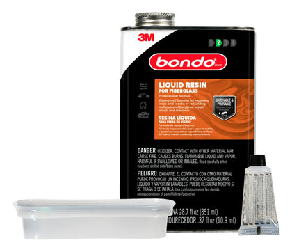 3M Bondo resin front can showing label and capacity for accurate ID