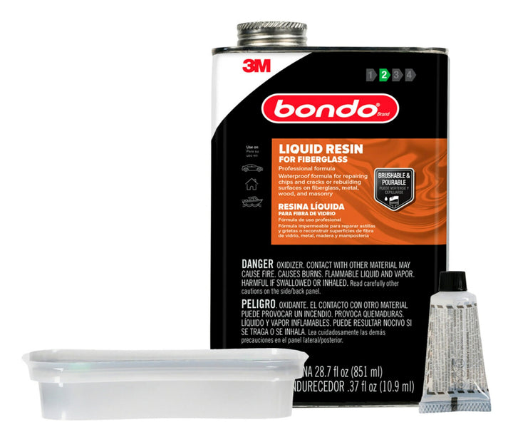 3M Bondo resin front can showing label and capacity for accurate ID