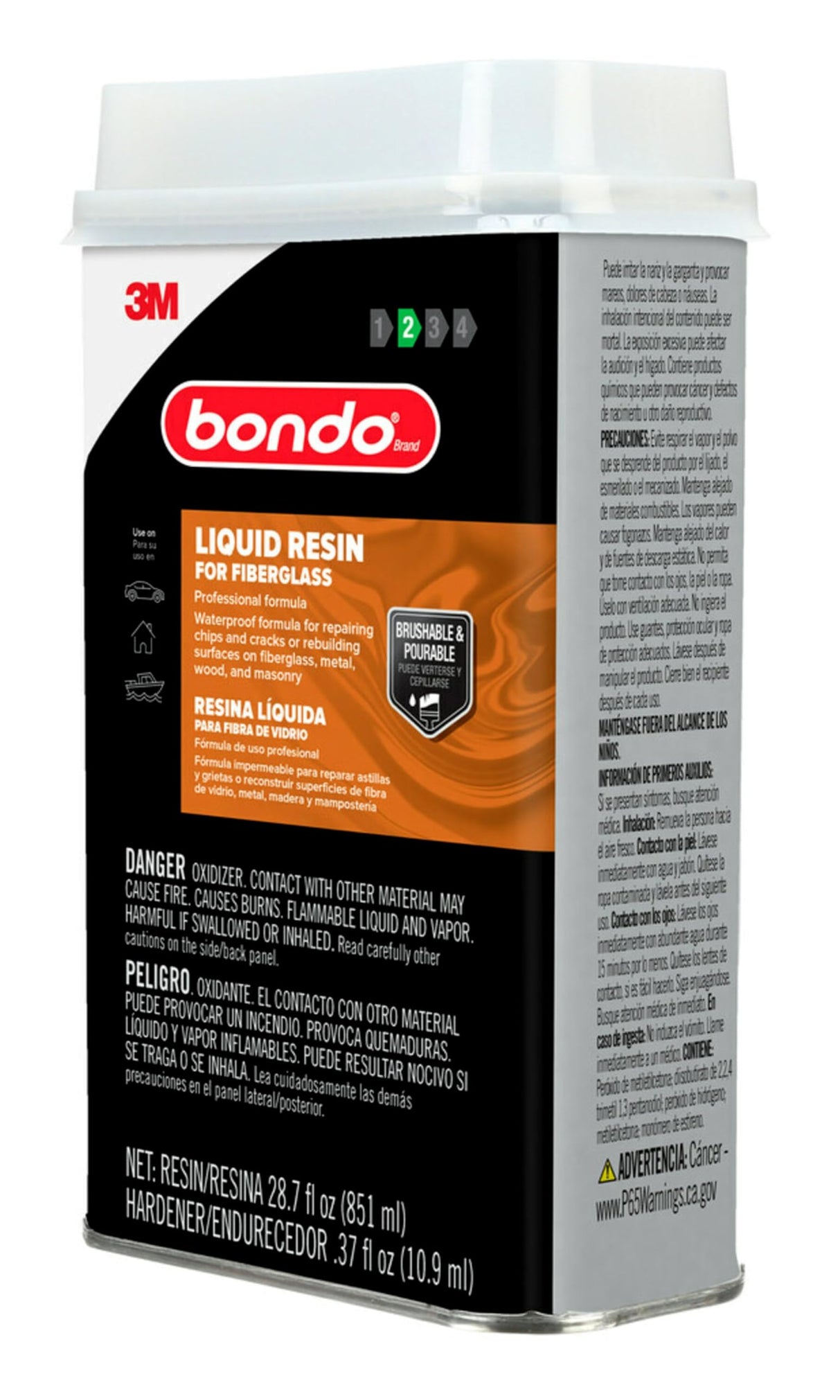 3M Bondo resin sanded smooth showing finish readiness for paint