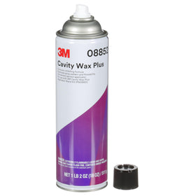 3M Cavity Wax Plus next to a ruler showing 18 fl oz aerosol scale and shop-friendly size