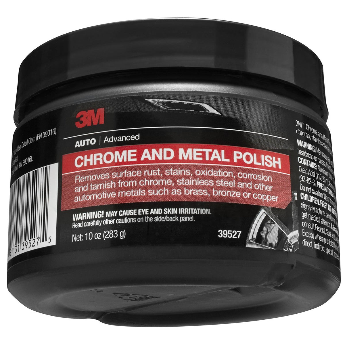 3M chrome and metal polish front label showing product and size benefits