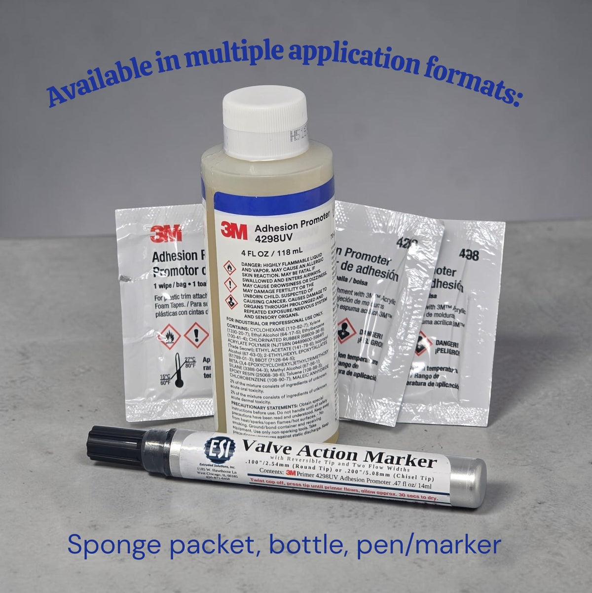 UV inspection revealing 3M DI-NOC 4298 primer glow to confirm full surface coverage