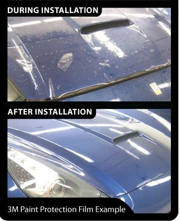 3M clear polyurethane film close-up of texture and adhesive edge, demonstrates conforming detail