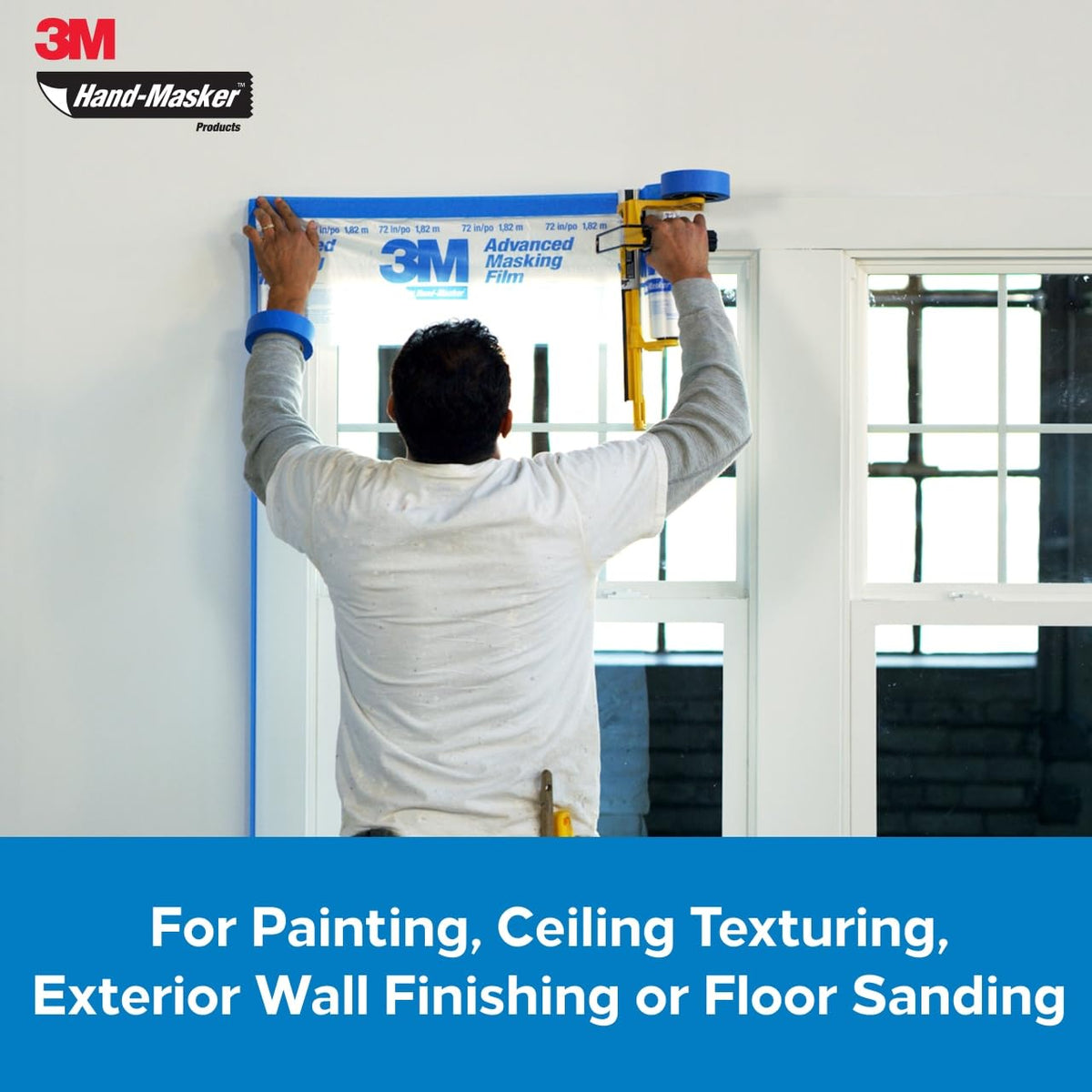 3M hand-masker close-up of pre-folded film texture and strength