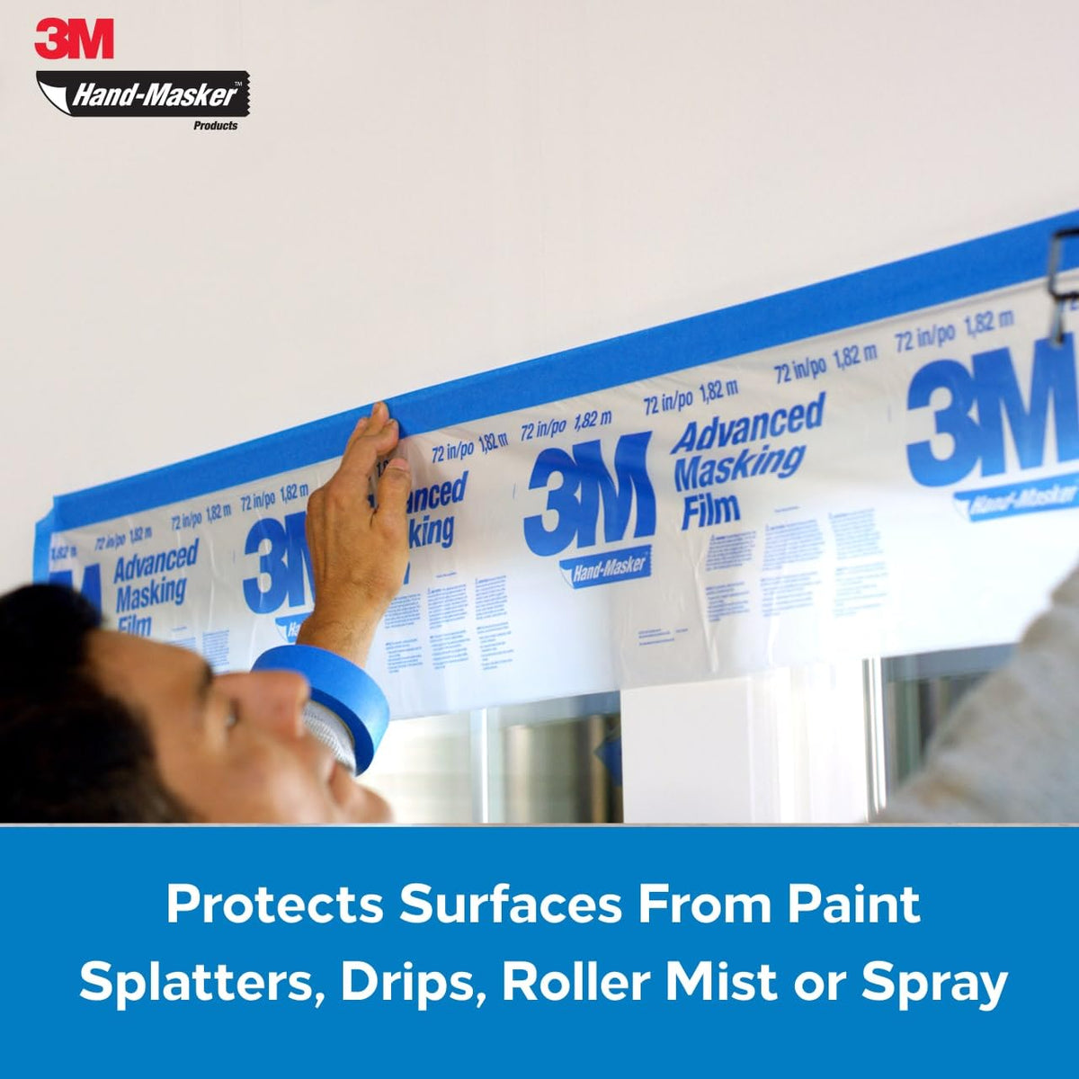 3M hand-masker masking paper detail showing precise trim protection