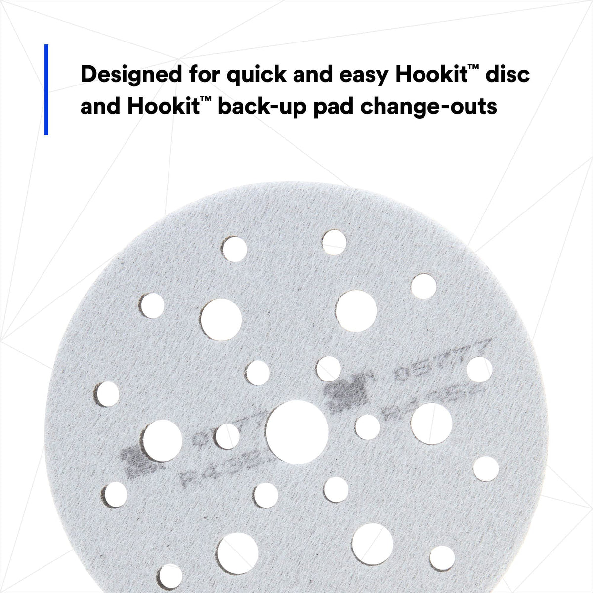 3M Hookit multi-hole pattern close-up to aid dust extraction and longevity