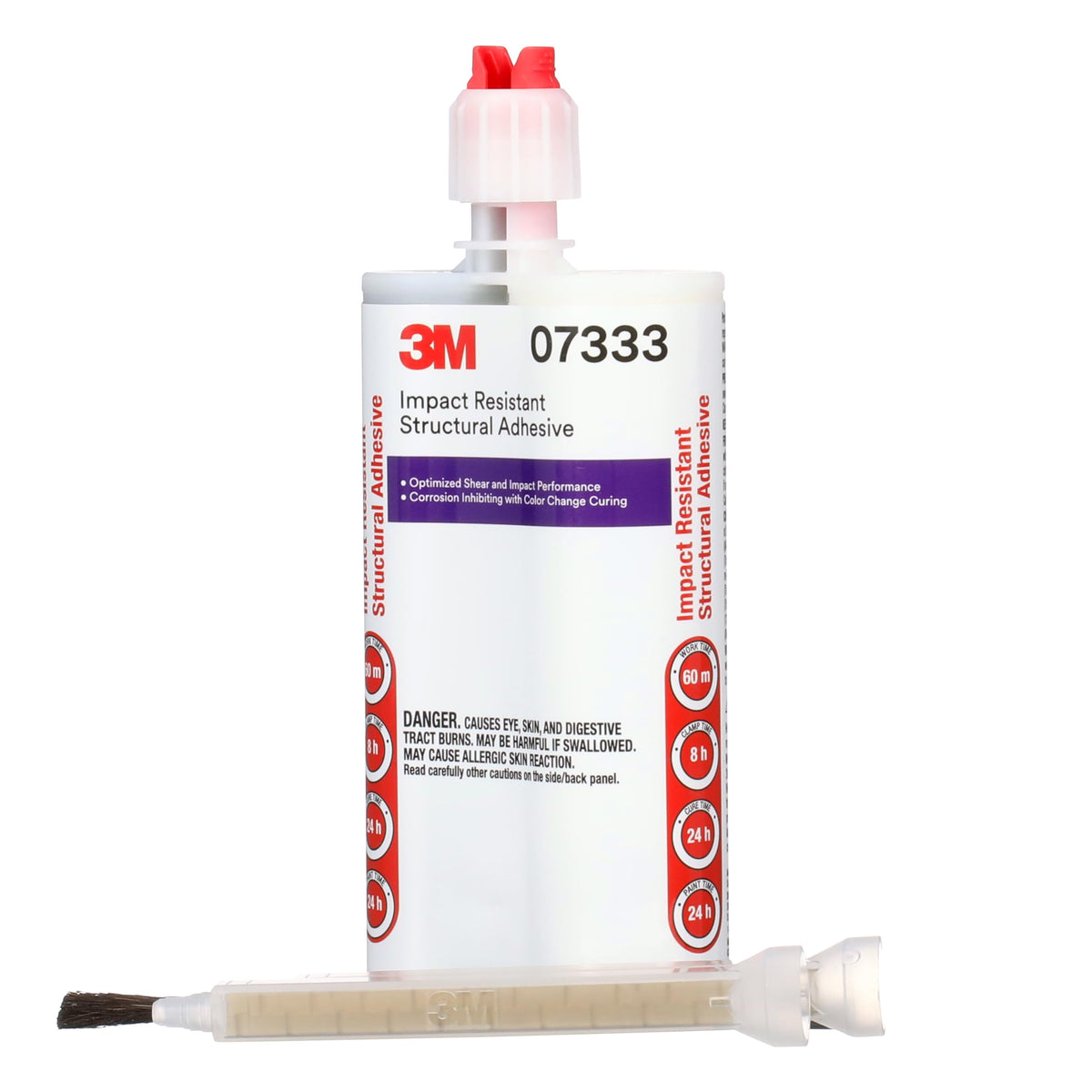 3M adhesive applied to aluminum panel showing strong bond preparation