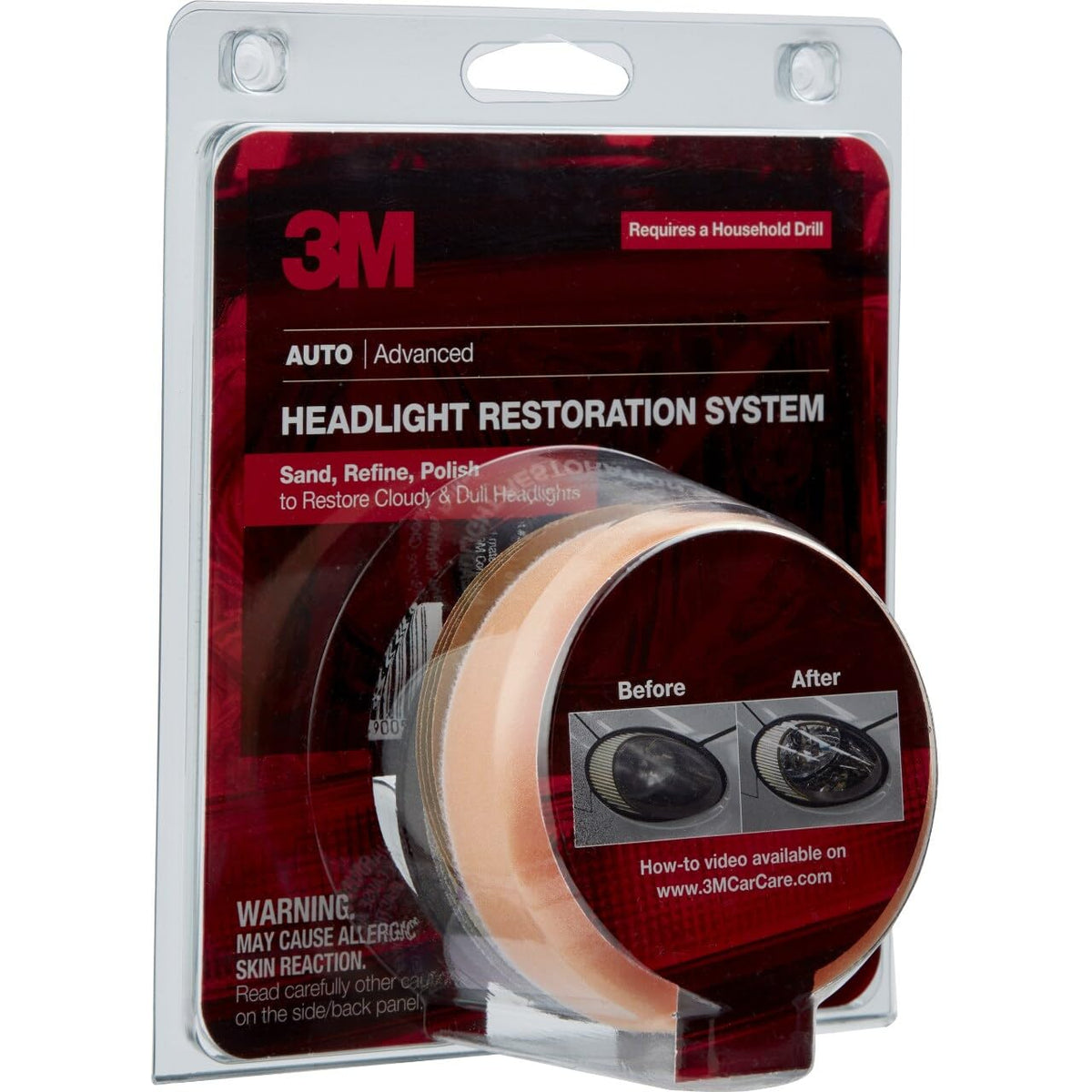 3M kit scale with hand for size demonstrating disc dimensions and portability