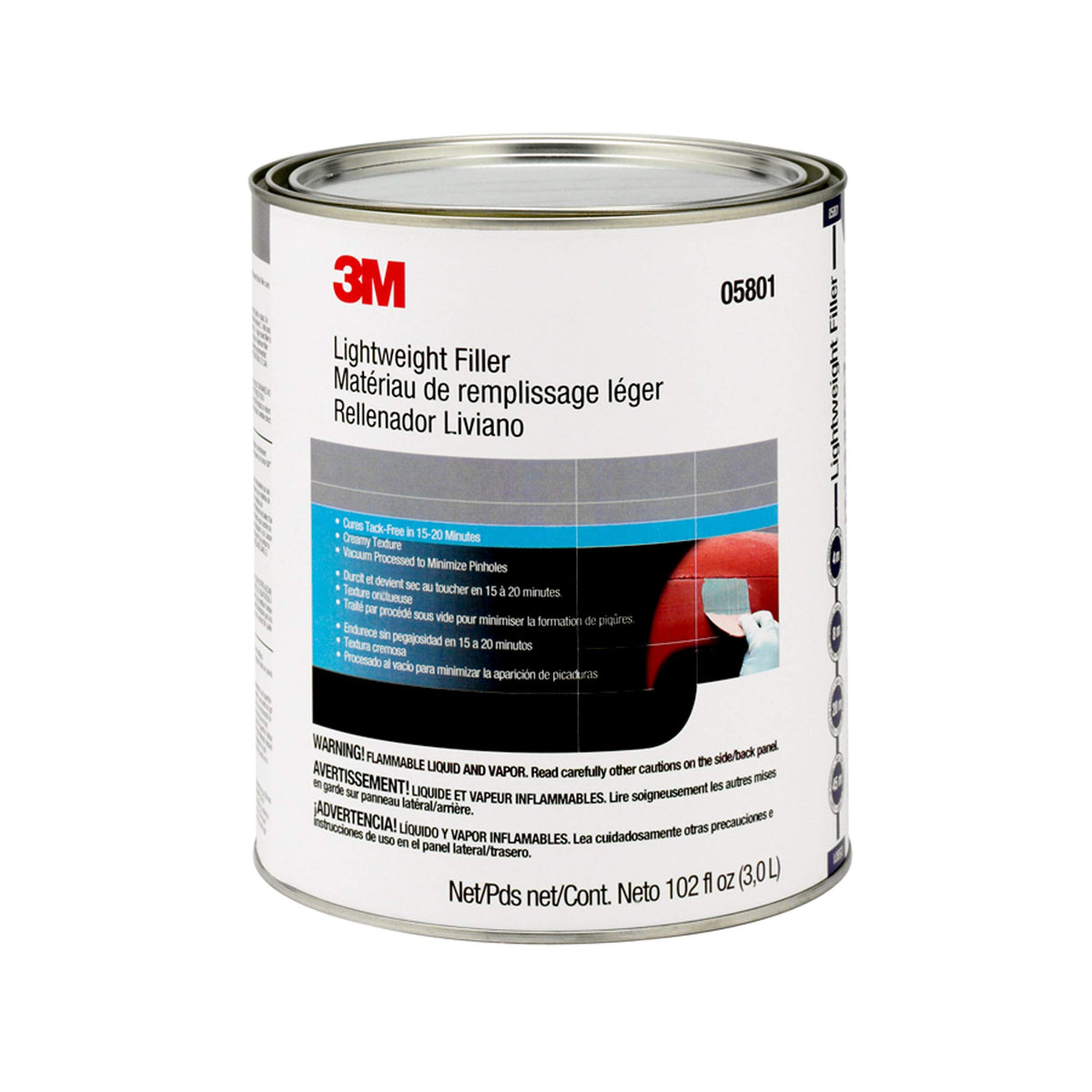 3M lightweight body filler 05801 front label showing product identity and volume