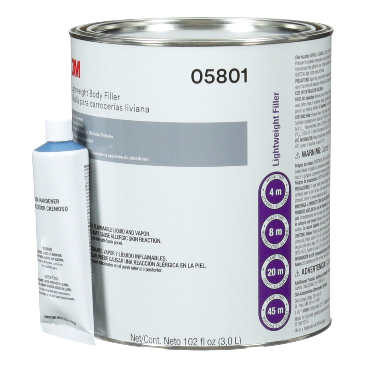 3M lightweight body filler 05801 creamy texture close-up demonstrating easy spreading
