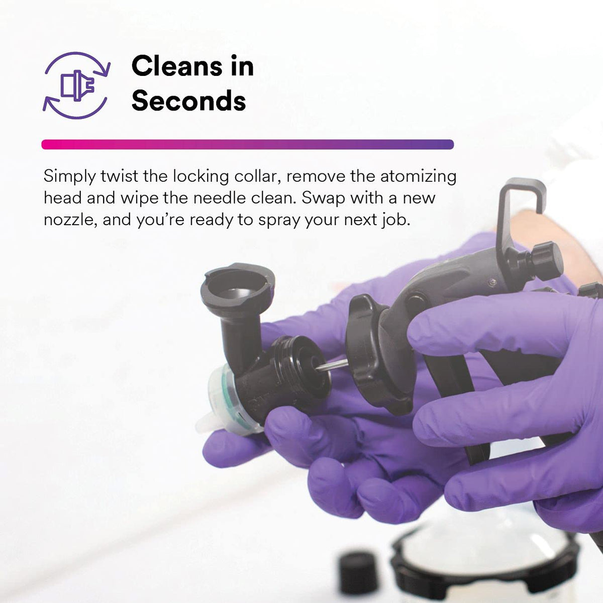 3M locking collar detail securing nozzle for reliable attachment benefit