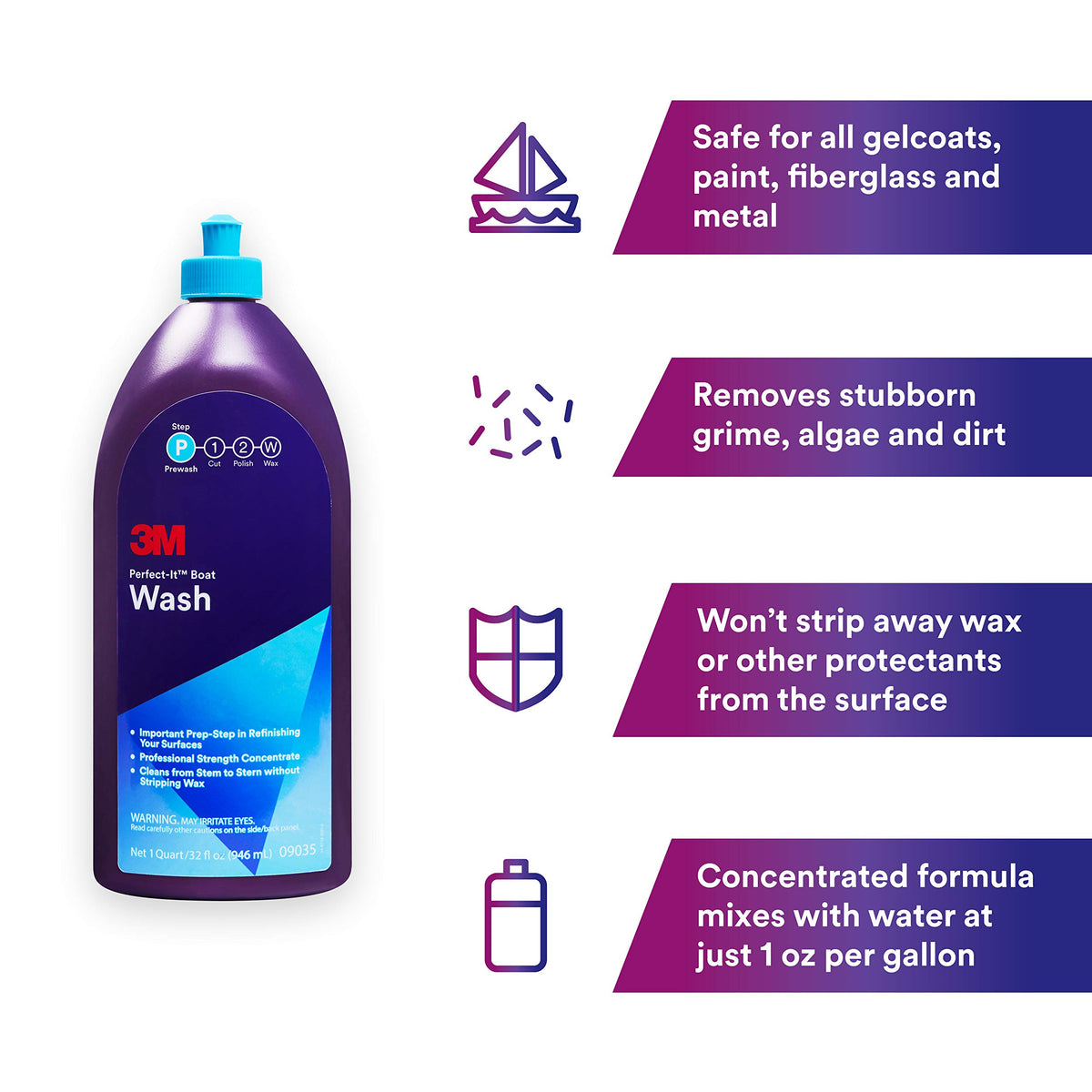 3M Perfect-It boat wash applied with mitt cleaning hull for prep