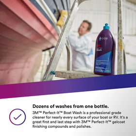 3M Perfect-It quart bottle next to hand showing product scale