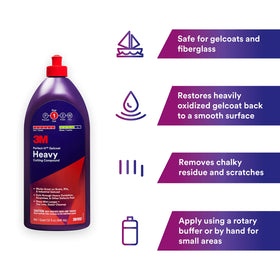 3M Perfect-It gelcoat being applied with a polisher demonstrating efficient scratch removal
