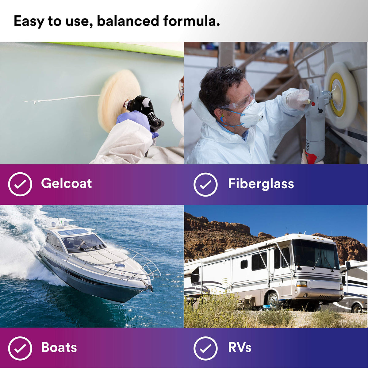 Applying 3M Perfect-It gelcoat compound to a boat hull with rotary buffer for fast oxidation removal