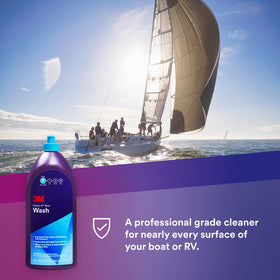 3M Perfect-It foam on gelcoat close-up demonstrating sudsing effectiveness