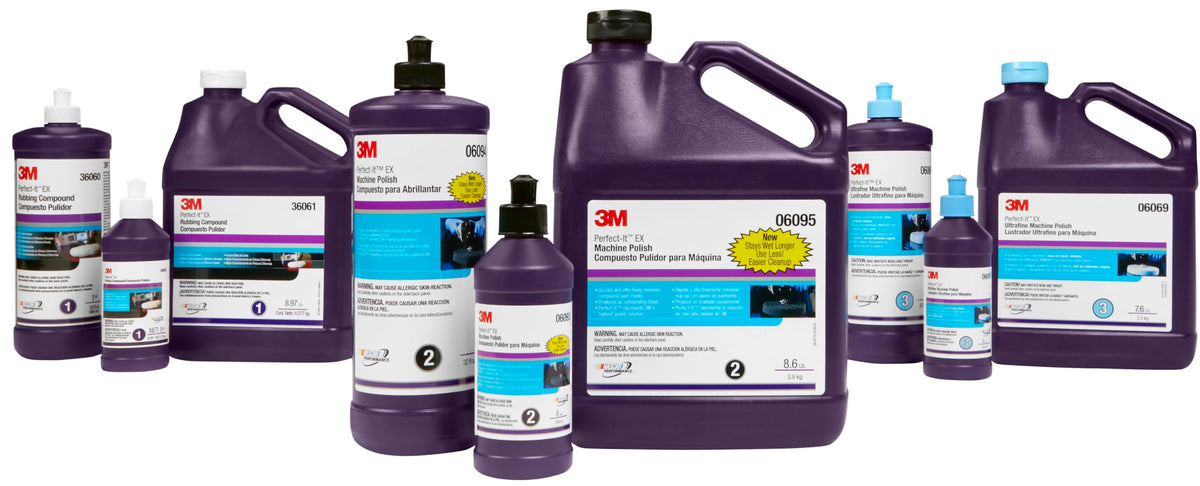 3M polish used on boat hull showing restored shine and depth