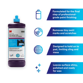3M polish pouring from bottle showing smooth consistency and control