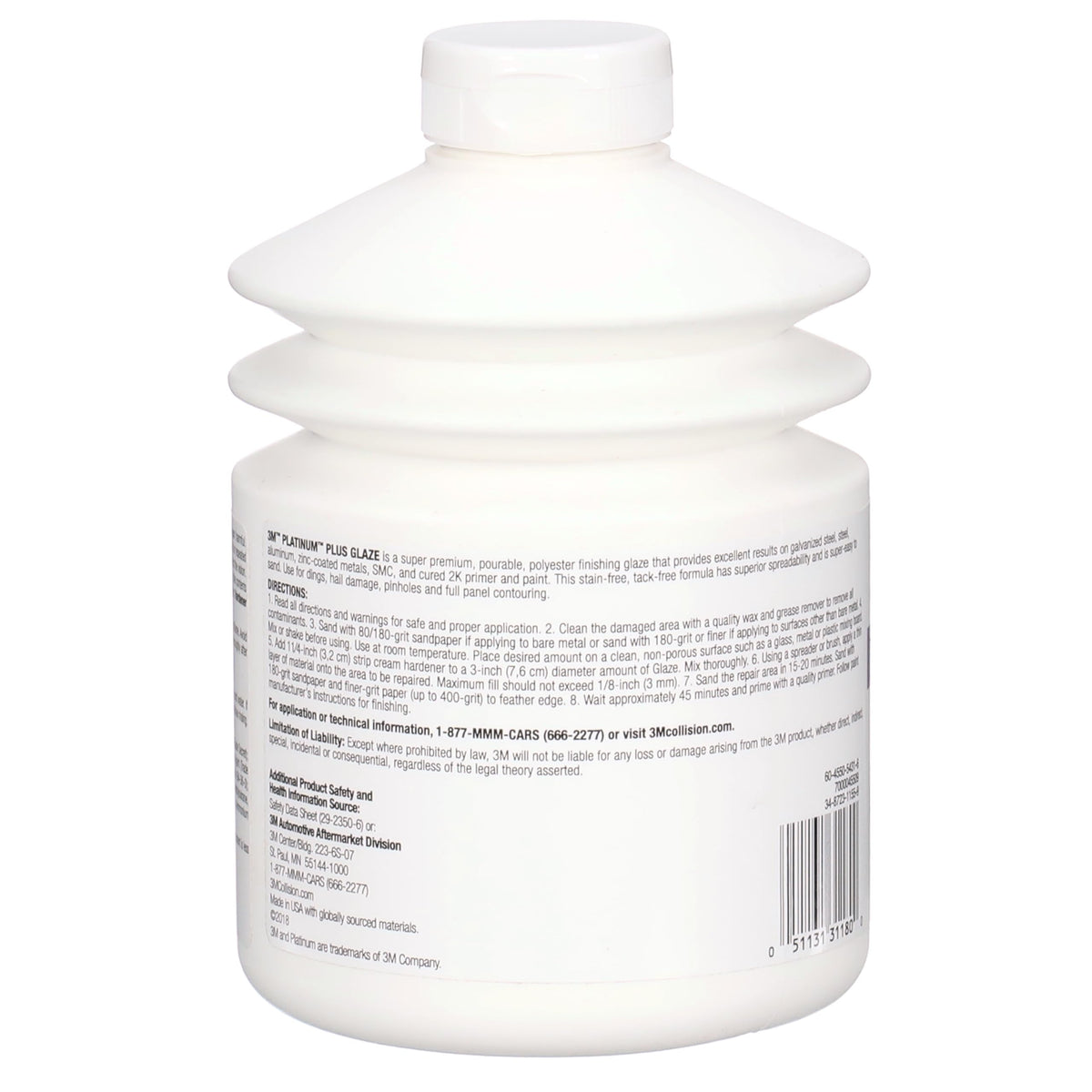 3M Platinum Plus Glaze label close-up showing compatibility and safety info benefit