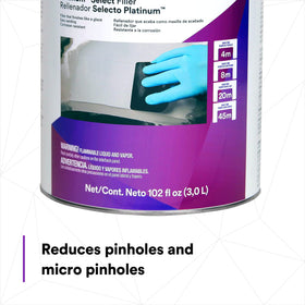 3M filler applied to a dent demonstrating strong adhesion and repair coverage