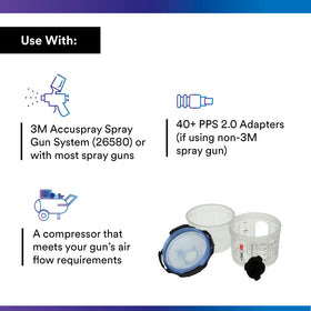 3M disposable liner detail inside cup demonstrating clean, single-use mixing