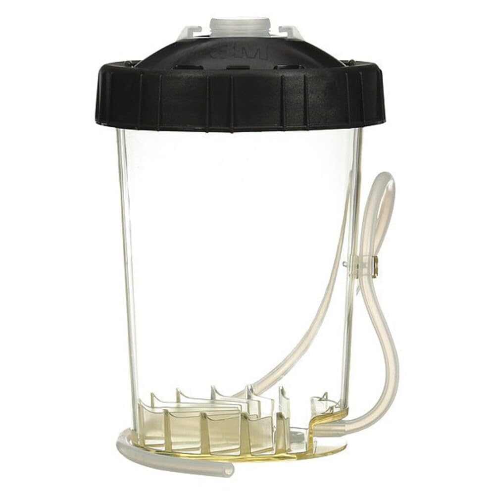 3M pressure cup front assembly showing collar and hose for cleaner high-viscosity spraying