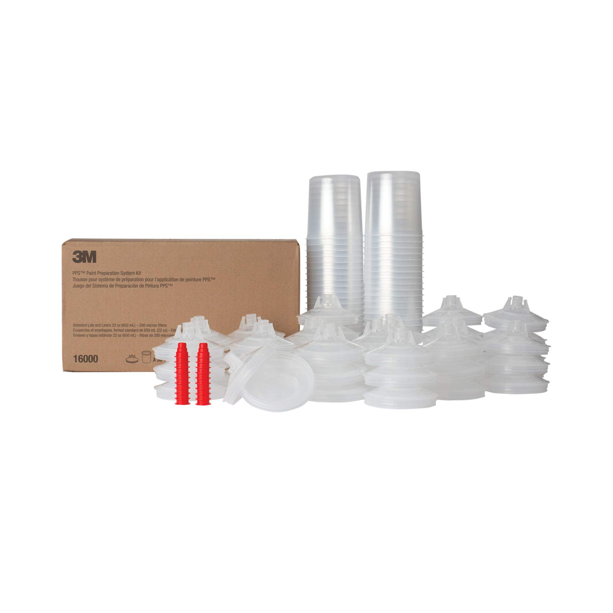 3M PPS kit front packaging showing lids liners and plugs for fast setup