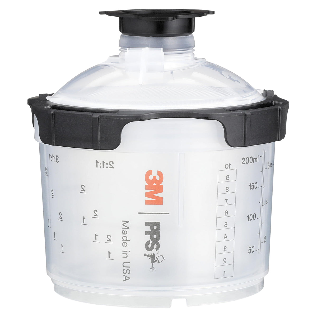 3M kit contents laid out: cup, 50 lids, 50 liners, 32 plugs for inventory clarity