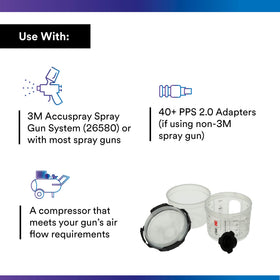 3M disposable liner detail showing flexible film to reduce paint waste