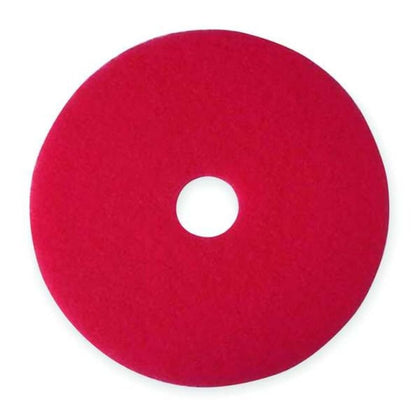 3M red buffer pad front view showing durable texture for faster scuff removal