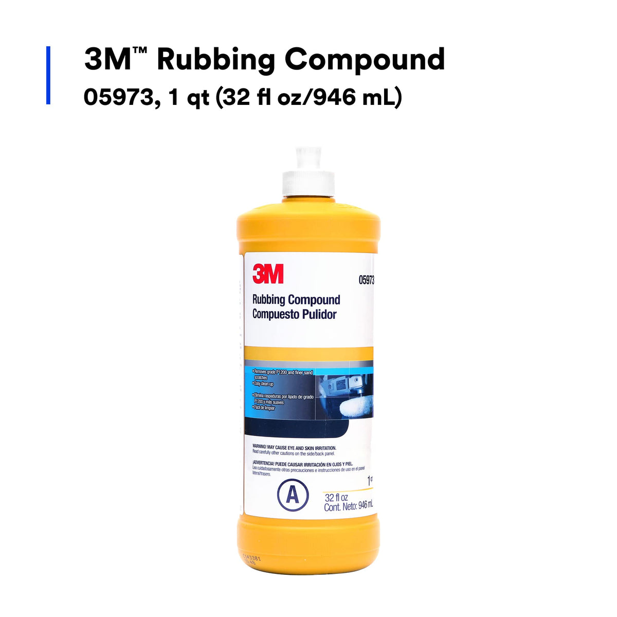 3M rubbing compound 05973 bottle pouring liquid demonstrating easy application
