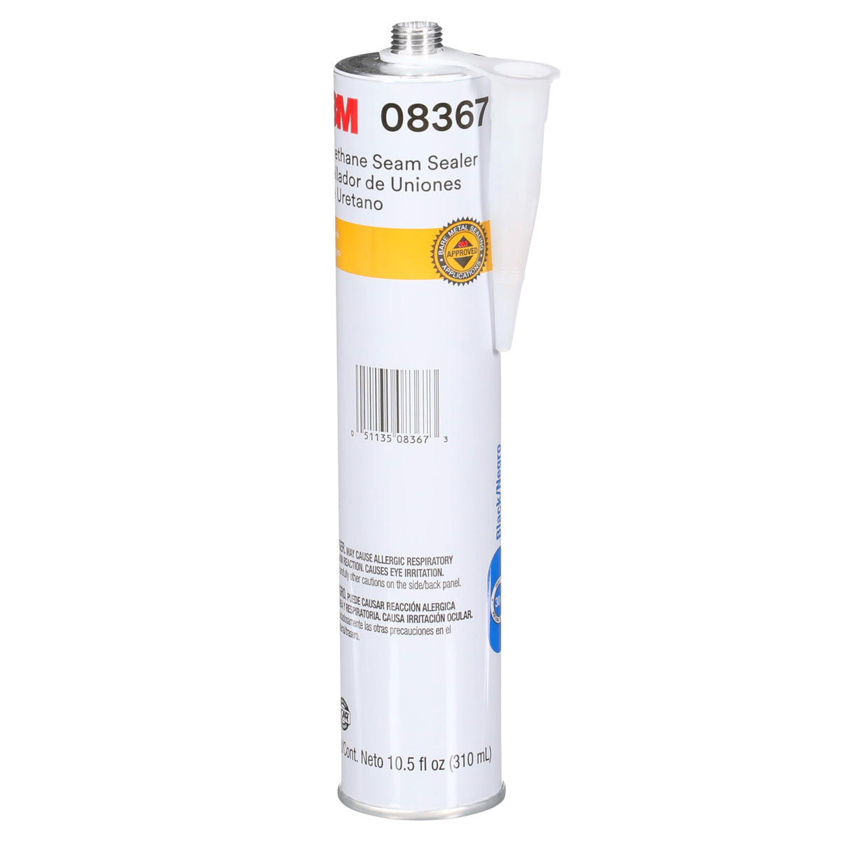 3M cartridge beside ruler showing 310 mL scale for accurate size reference