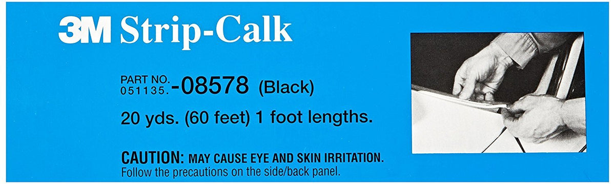 3M strip calk front packaging showing black 1 ft strip and label for quick identification and professional use