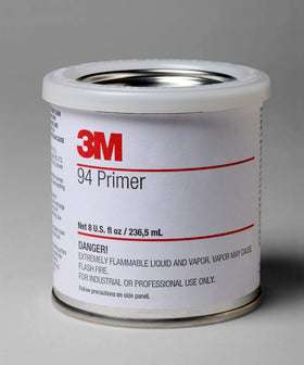 3M Tape Primer 94 applied with brush close-up on plastic surface, ensures stronger bond