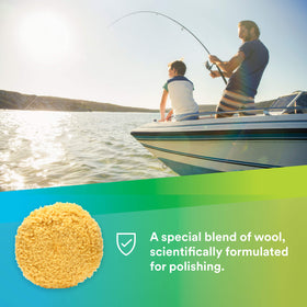 3M wool polishing pad close-up texture showing blended fibers for faster gloss