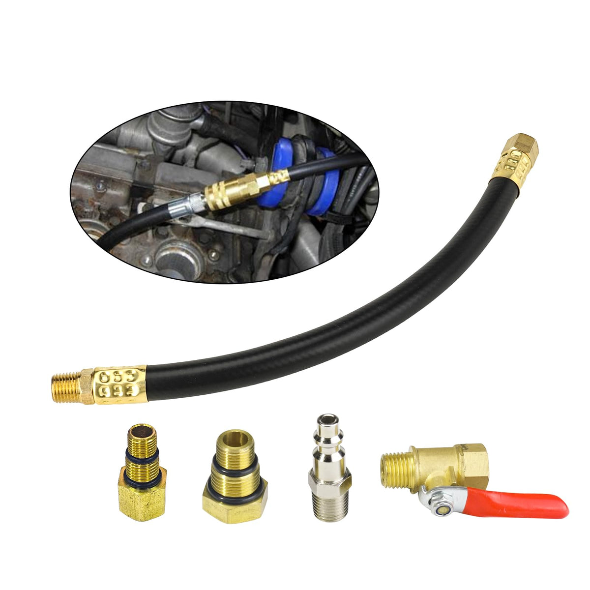 3mirrors hose texture and brass fittings demonstrating robust airflow delivery