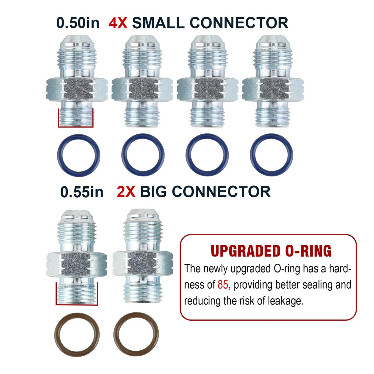 3mirrors hoses next to ruler showing correct lengths for direct-fit replacement