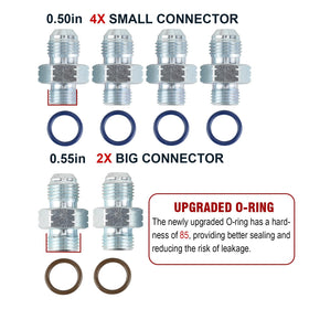 3mirrors hoses next to ruler showing correct lengths for direct-fit replacement