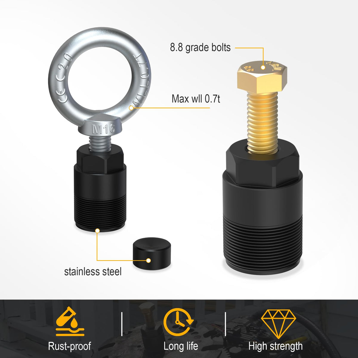 3mirrors puller beside ruler showing scale for easy verification of thread size