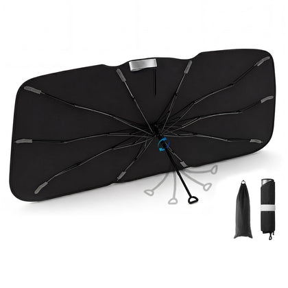 3W front packaging showing medium graphene sun shade protecting windshield
