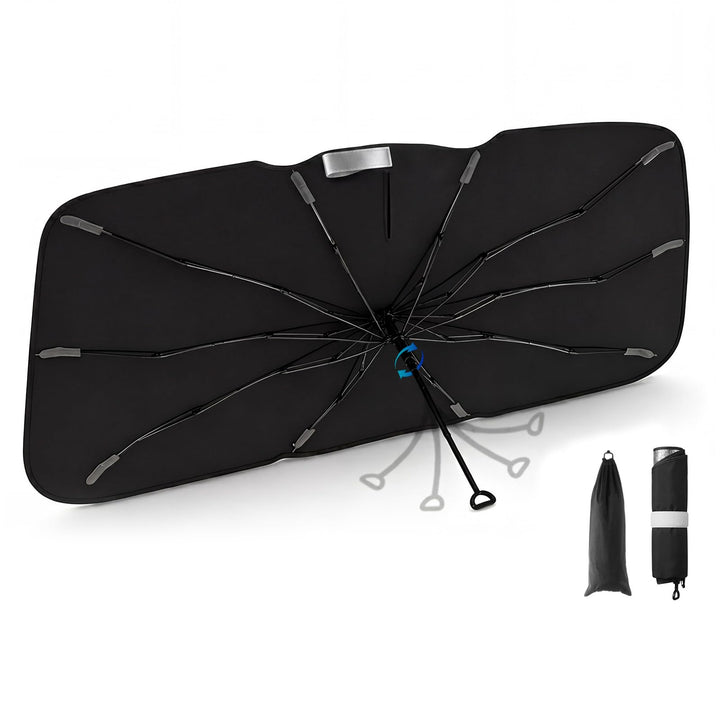 3W front packaging showing medium graphene sun shade protecting windshield