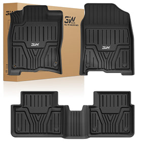 3W front packaging view showing complete Civic mat set and easy installation benefit