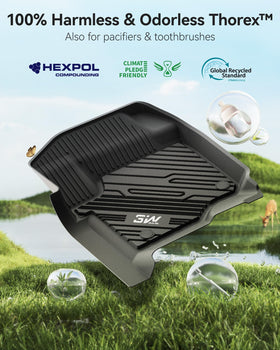 3W mat holding mud and water illustrating easy clean benefit