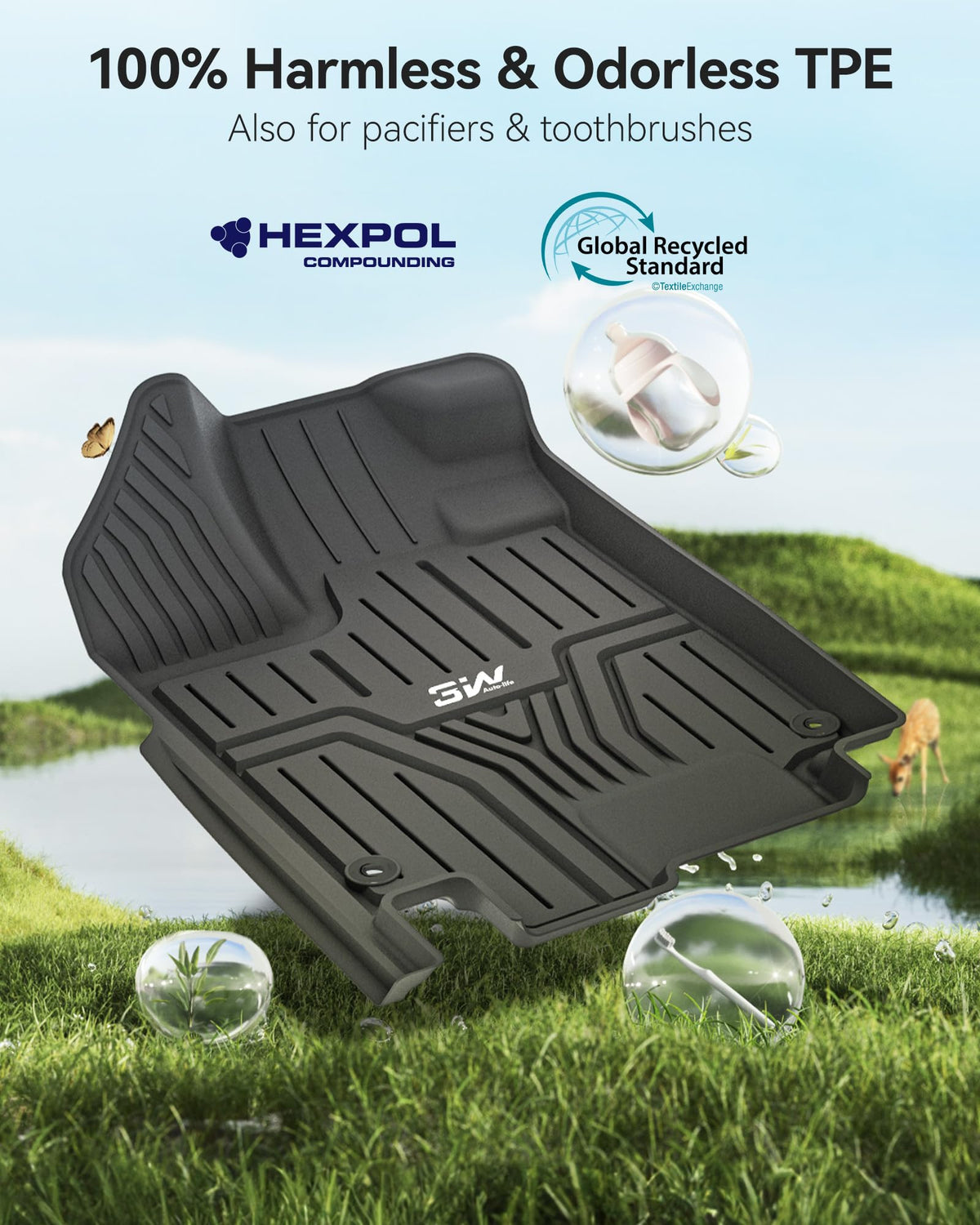 3W raised edge and channel detail containing liquids and debris effectively