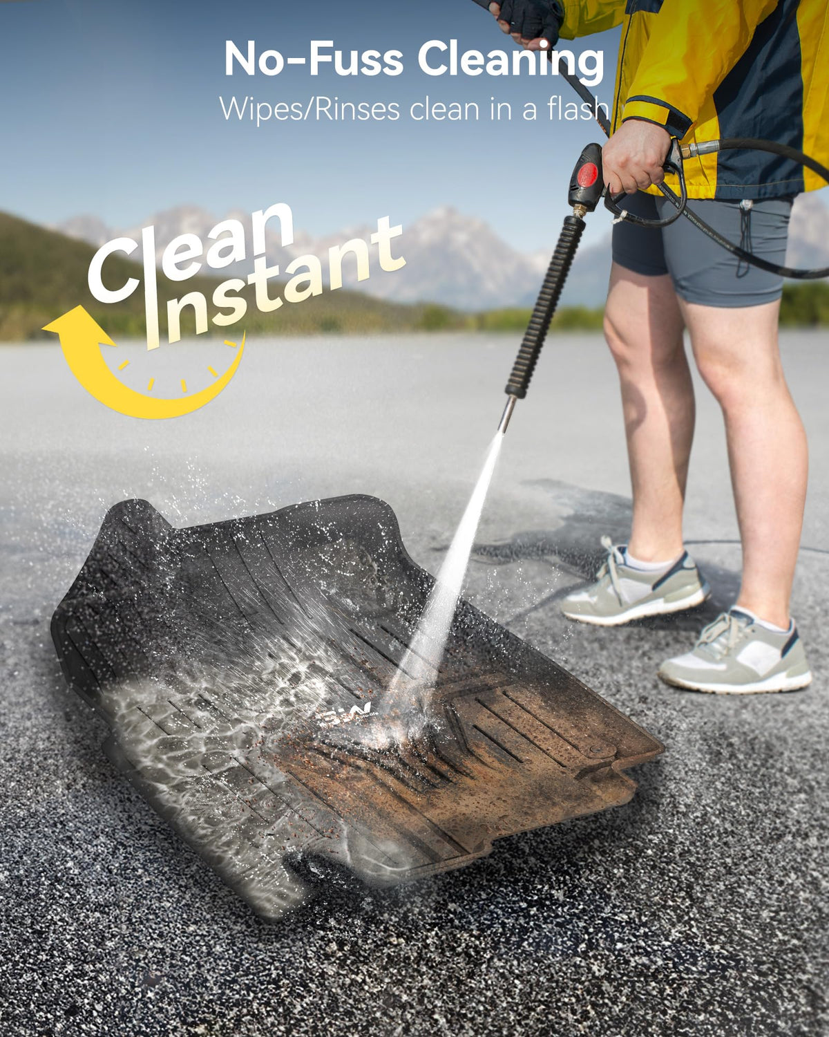 3W TPE texture close-up showing durable, easy-to-clean surface