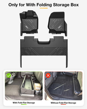 3W rear row mat demonstrating fold-flat compatibility benefit