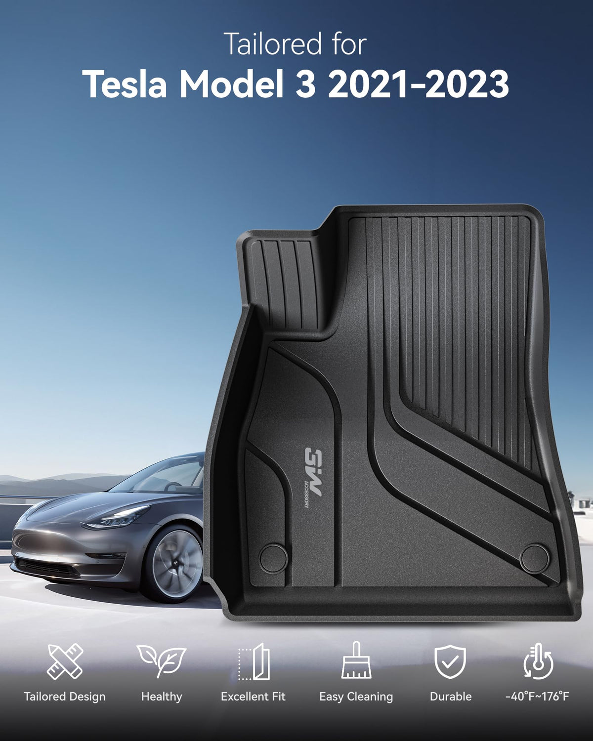 3W trunk mat flat lay illustrating full-coverage trunk protection