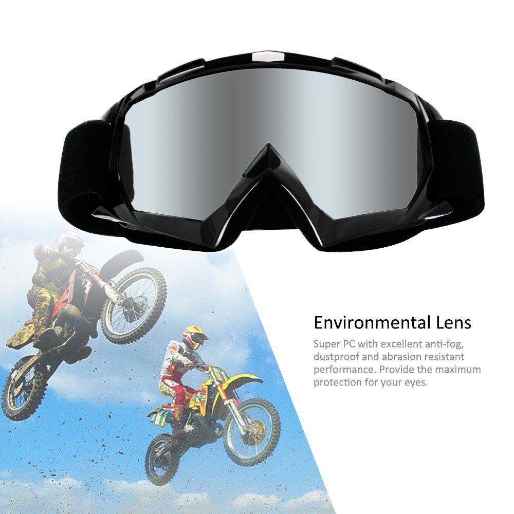 4-FQ goggles on off-road rider showing clear vision and UV protection benefit