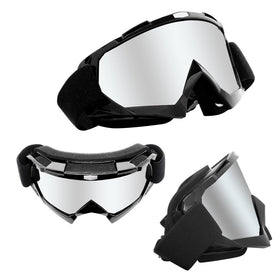 4-FQ goggles paired with half-open helmet illustrating helmet compatibility benefit